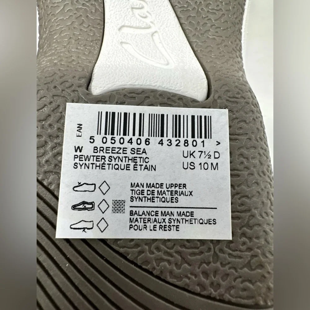 Clarks Breeze Sea‎ Women's Sandals Comfort Flip Flops Pewter Size 10 M